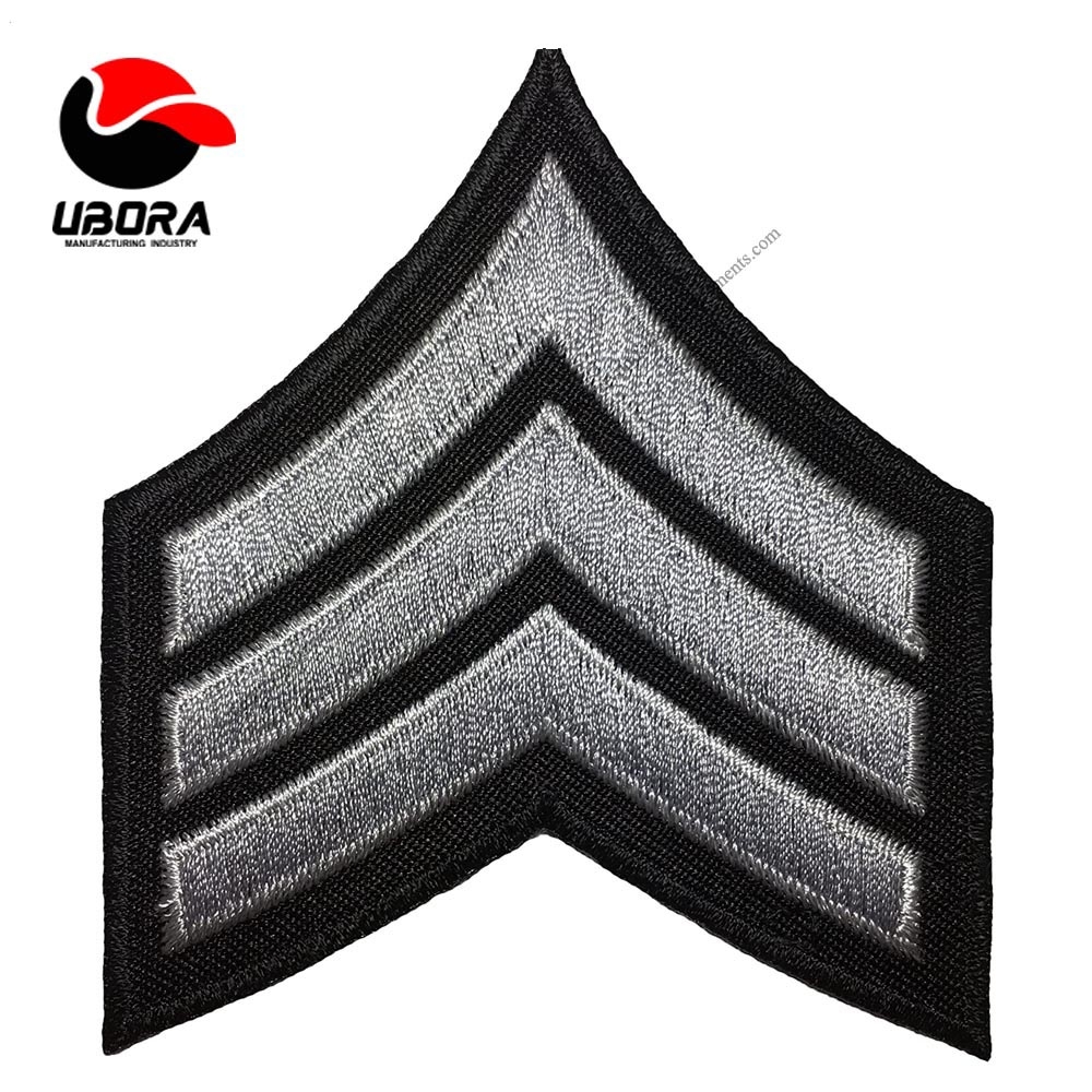 Chevrons Sergeant 3 Stripes US Rank Sew on Iron on Arms Shoulder Embroidered 